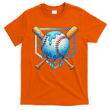 Baseball Dripping Ice Cream Drip Baseball T-Shirt