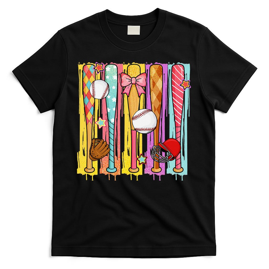 Baseball Dripping Ice Cream Drip Baseball Season T-Shirt