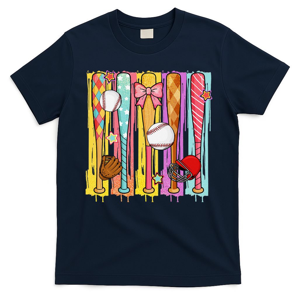Baseball Dripping Ice Cream Drip Baseball Season T-Shirt