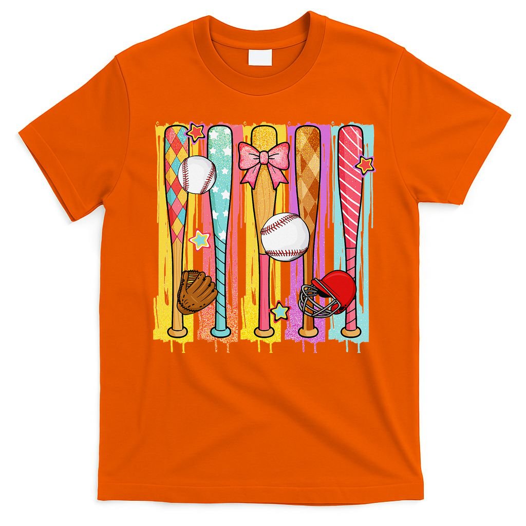 Baseball Dripping Ice Cream Drip Baseball Season T-Shirt