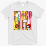 Baseball Dripping Ice Cream Drip Baseball Season T-Shirt