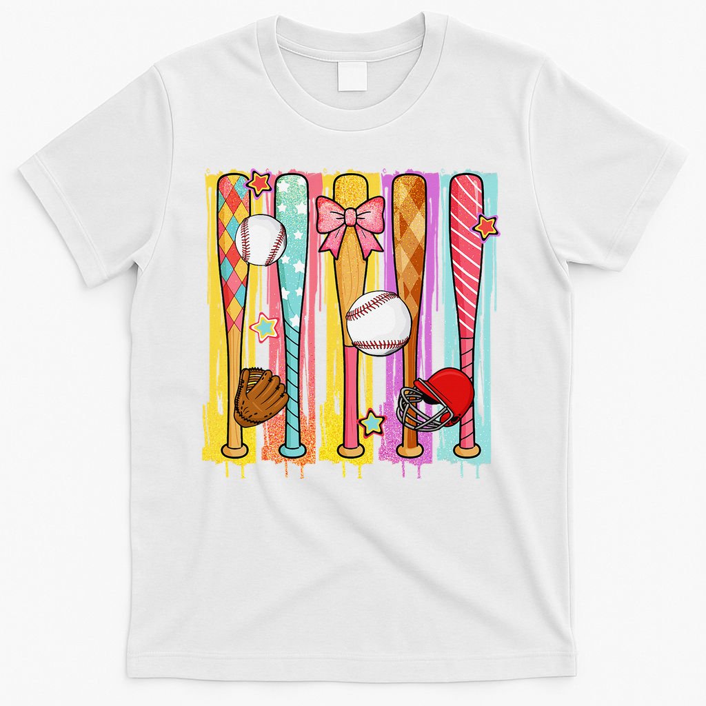 Baseball Dripping Ice Cream Drip Baseball Season T-Shirt