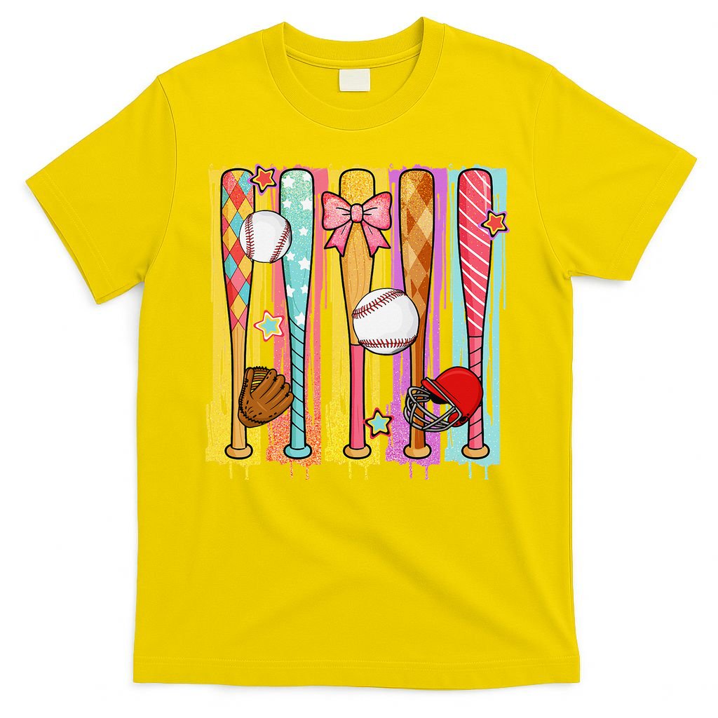 Baseball Dripping Ice Cream Drip Baseball Season T-Shirt