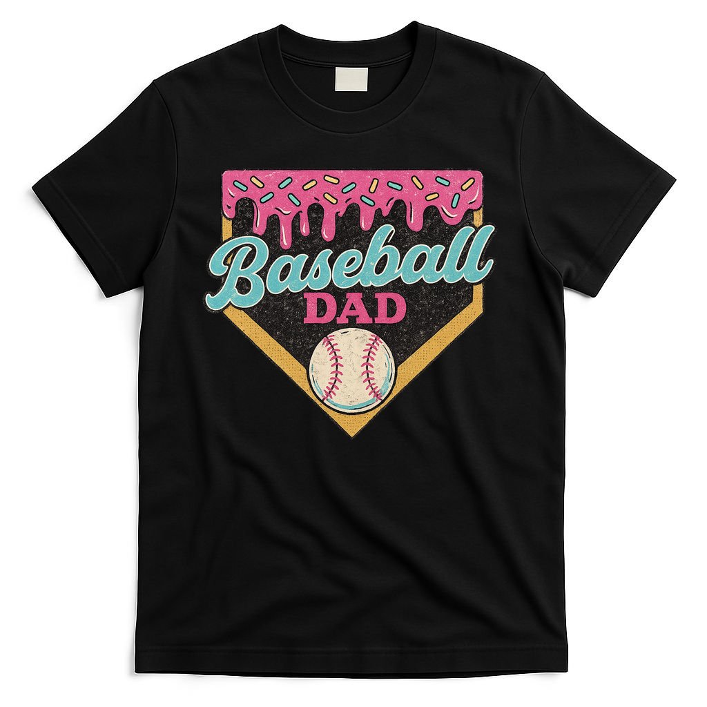Baseball Dad Ice Cream Drip T-Shirt