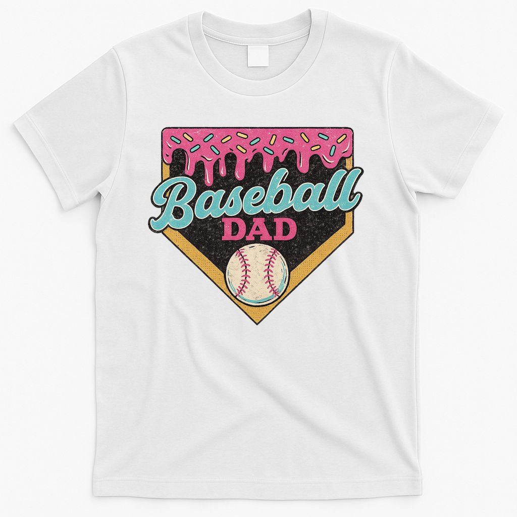 Baseball Dad Ice Cream Drip T-Shirt