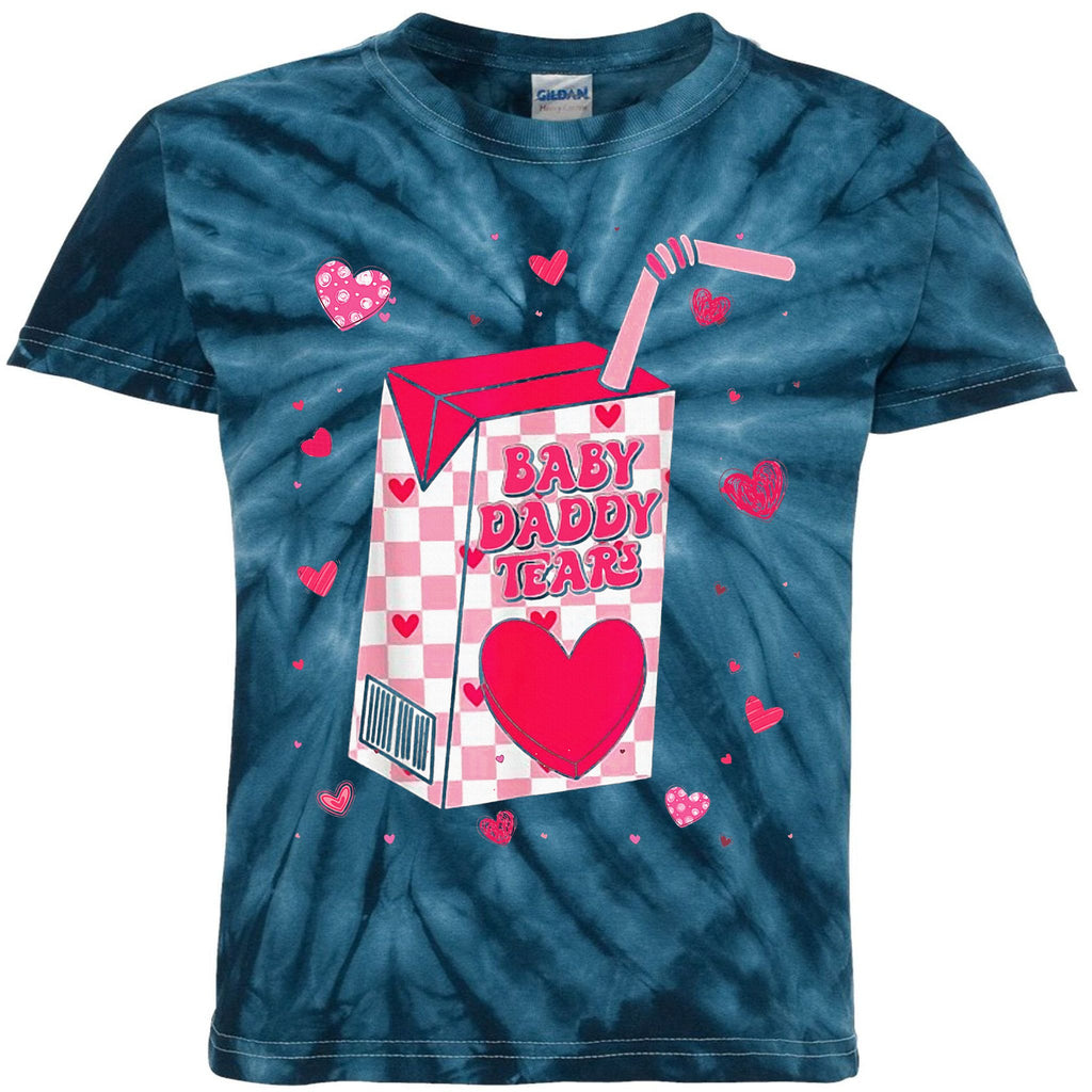 Baby Daddy Tears Valentine Kids Tie-Dye T-Shirt