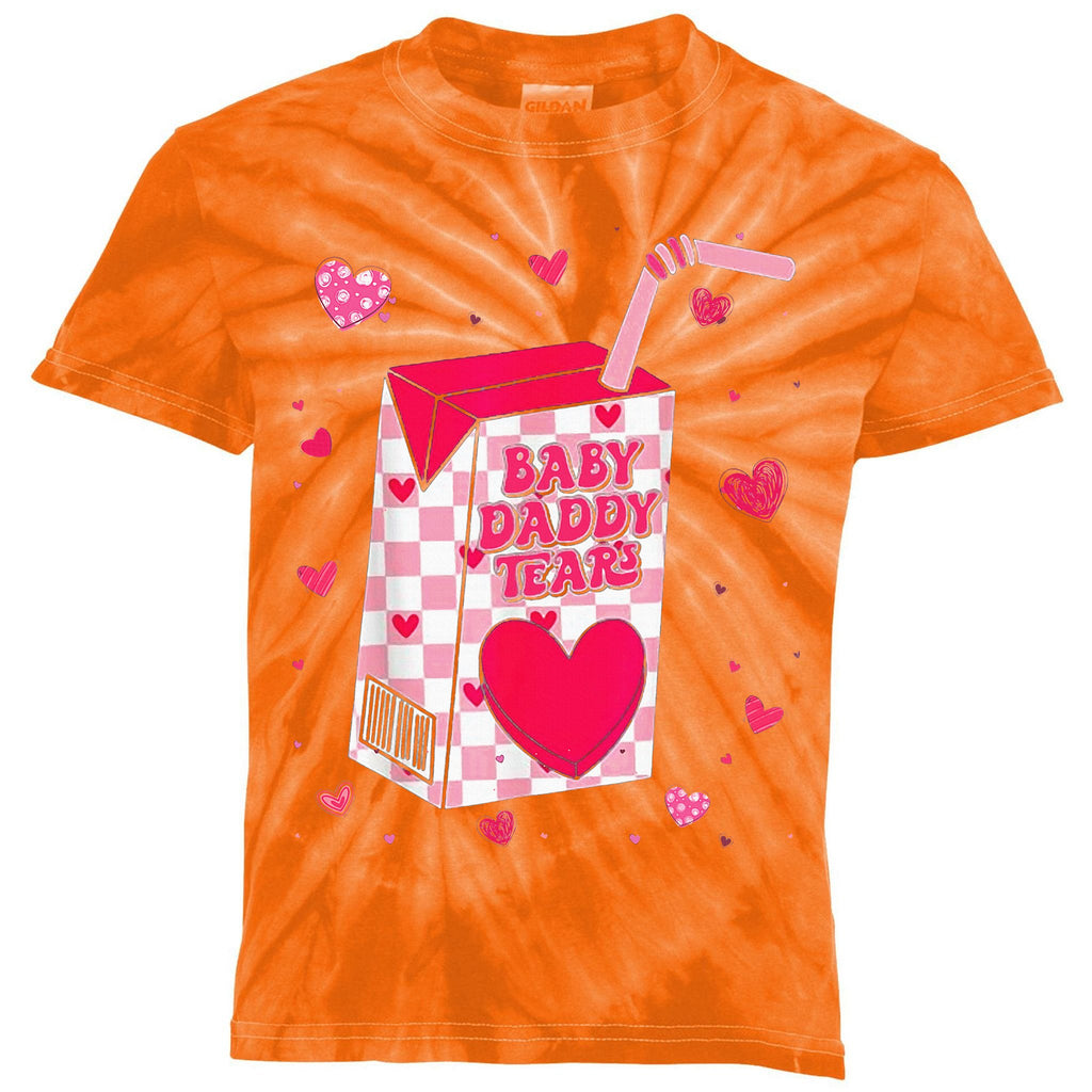 Baby Daddy Tears Valentine Kids Tie-Dye T-Shirt