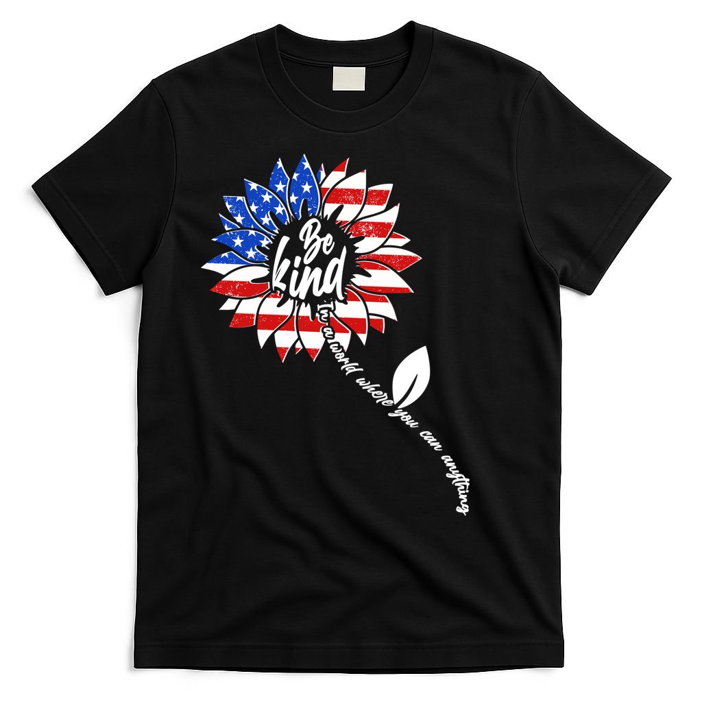 Be Kind USA American Sunflower T-Shirt