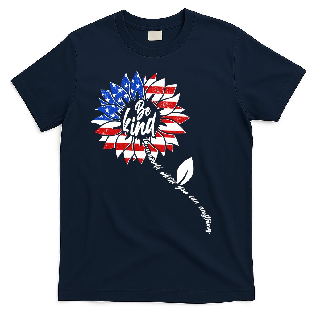 Be Kind USA American Sunflower T-Shirt
