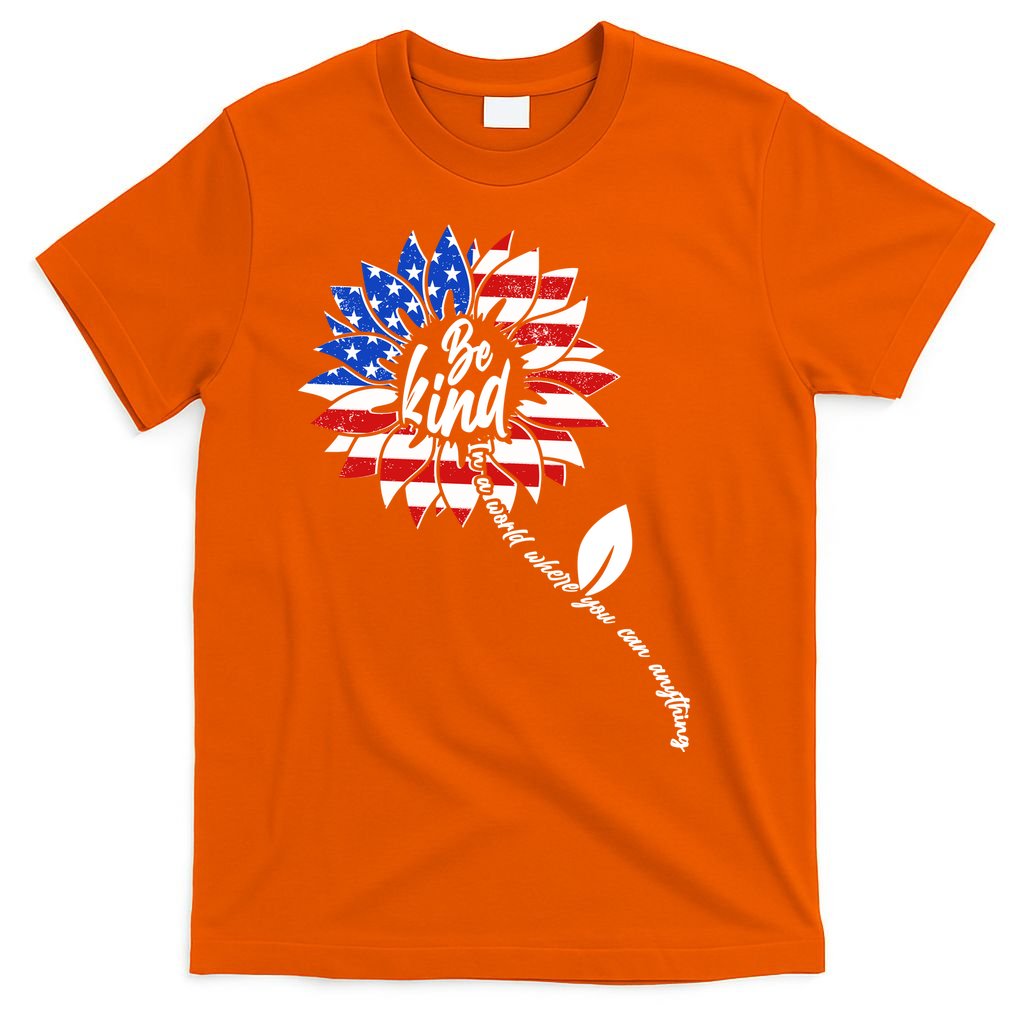 Be Kind USA American Sunflower T-Shirt