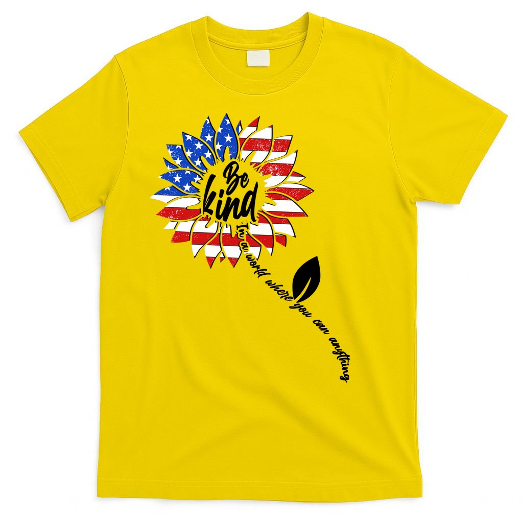 Be Kind USA American Sunflower T-Shirt