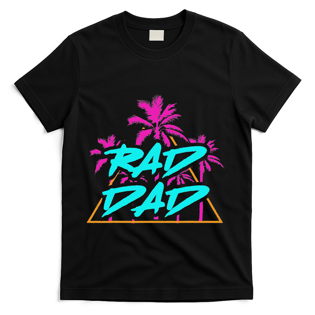Rad Dad Vintage 80s Design Best Dad Daddy Papa T-Shirt