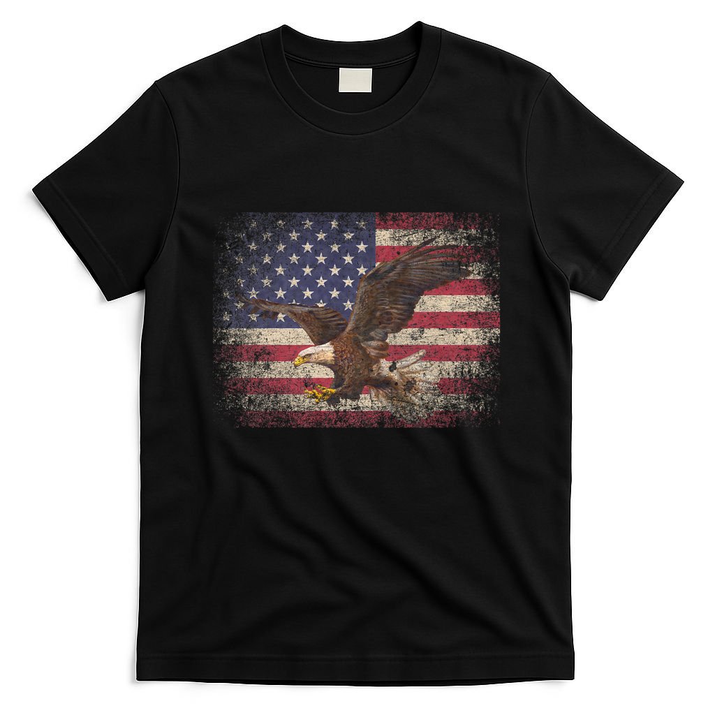Bald Eagle 4th Of July Christmas Gift American Flag Country T-Shirt