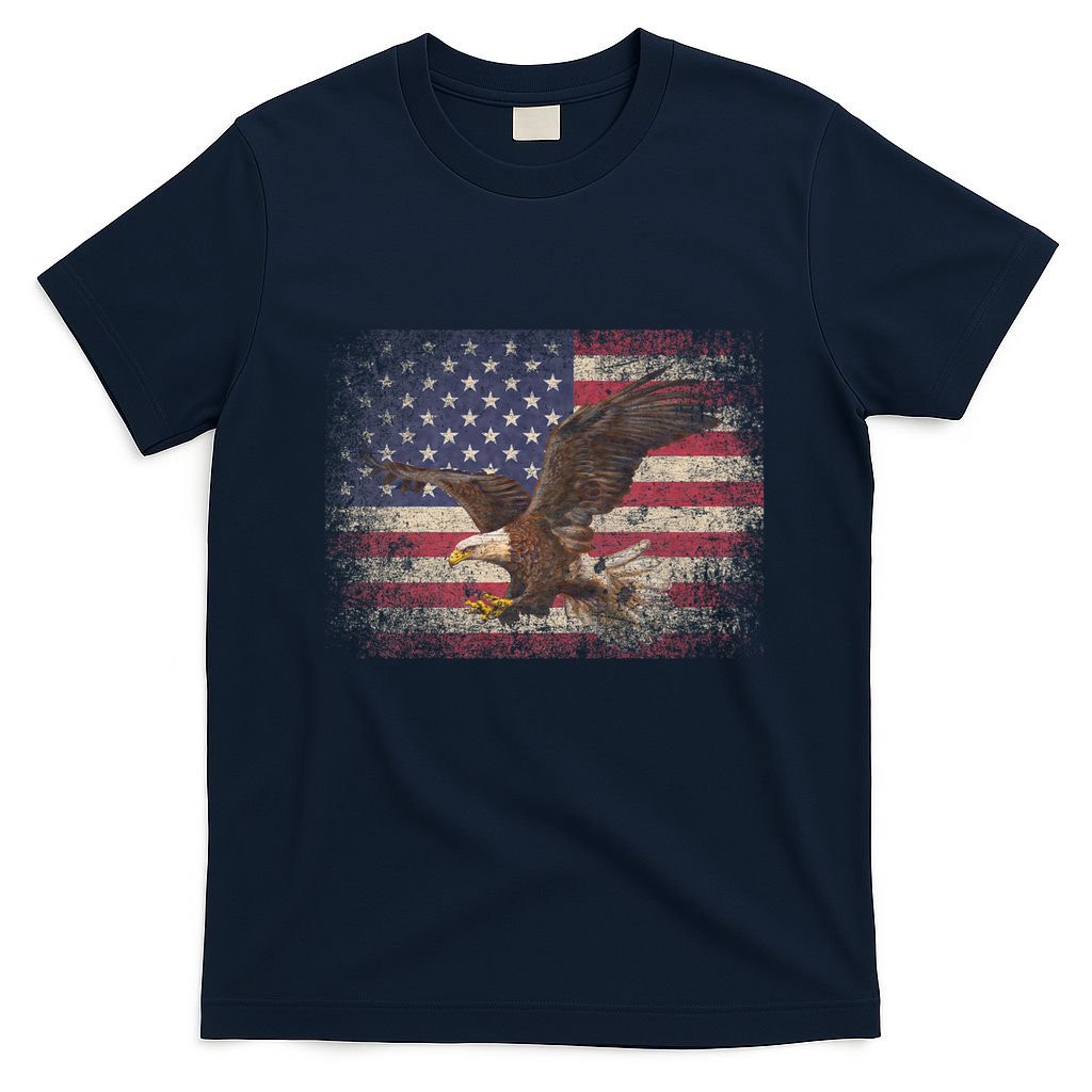 Bald Eagle 4th Of July Christmas Gift American Flag Country T-Shirt
