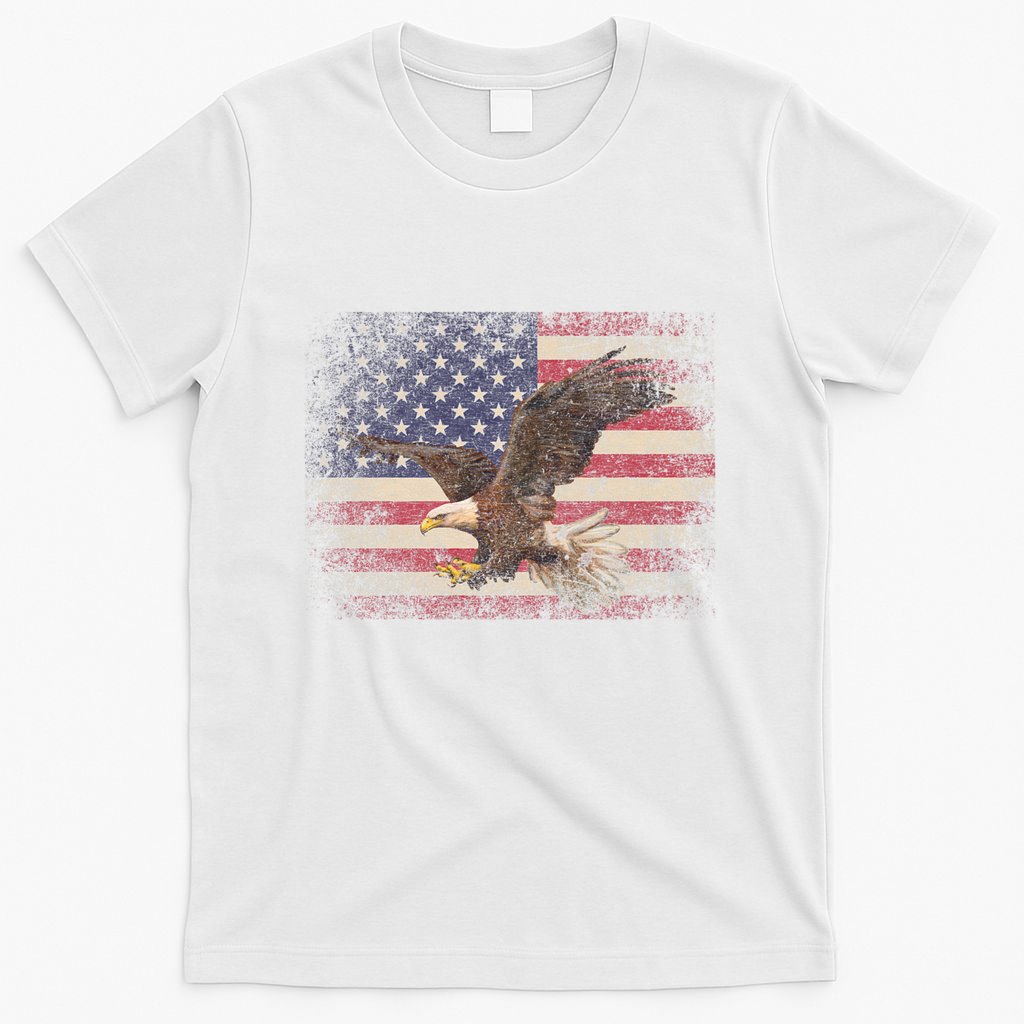 Bald Eagle 4th Of July Christmas Gift American Flag Country T-Shirt