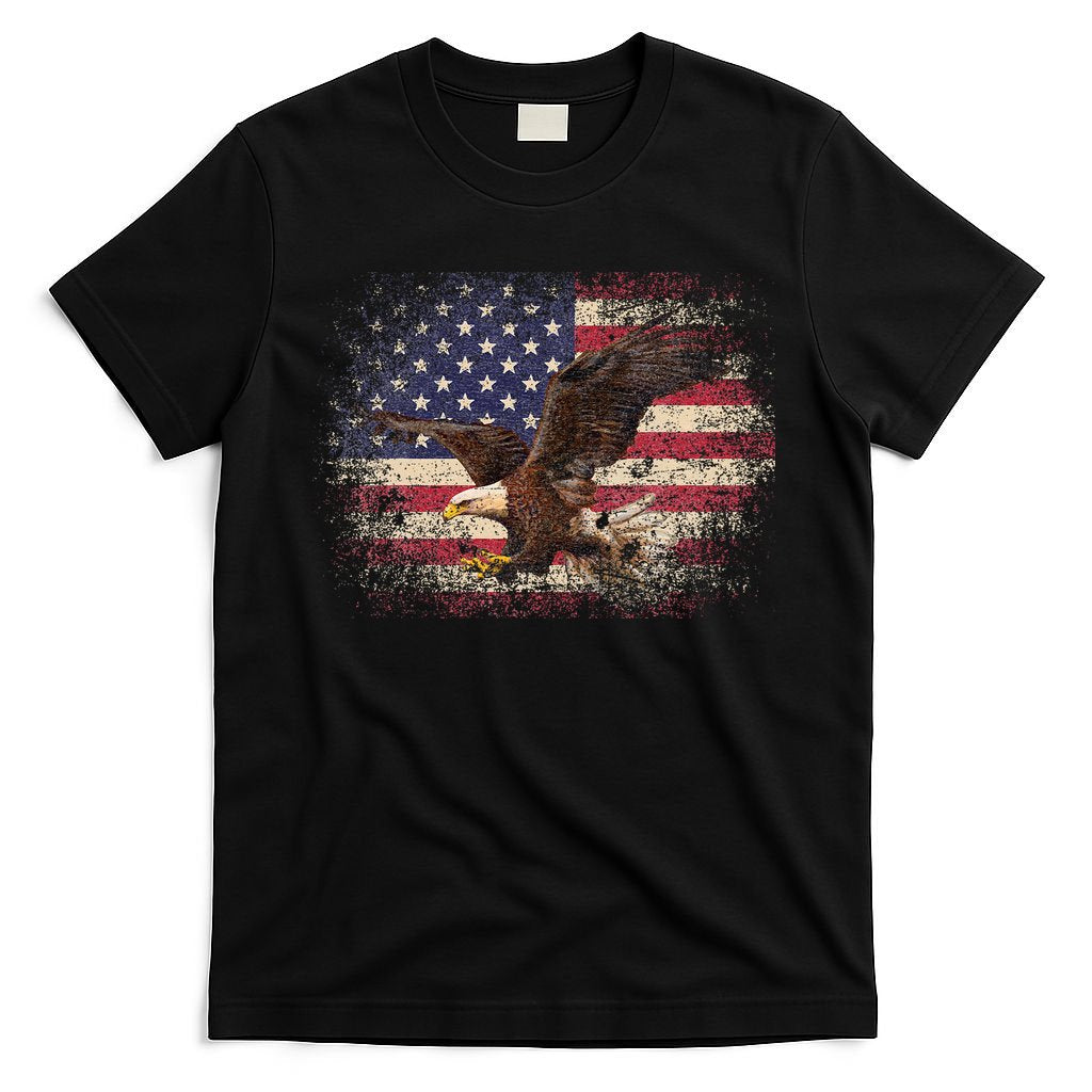 Bald Eagle 4th Of July Christmas Gift American Flag Country T-Shirt
