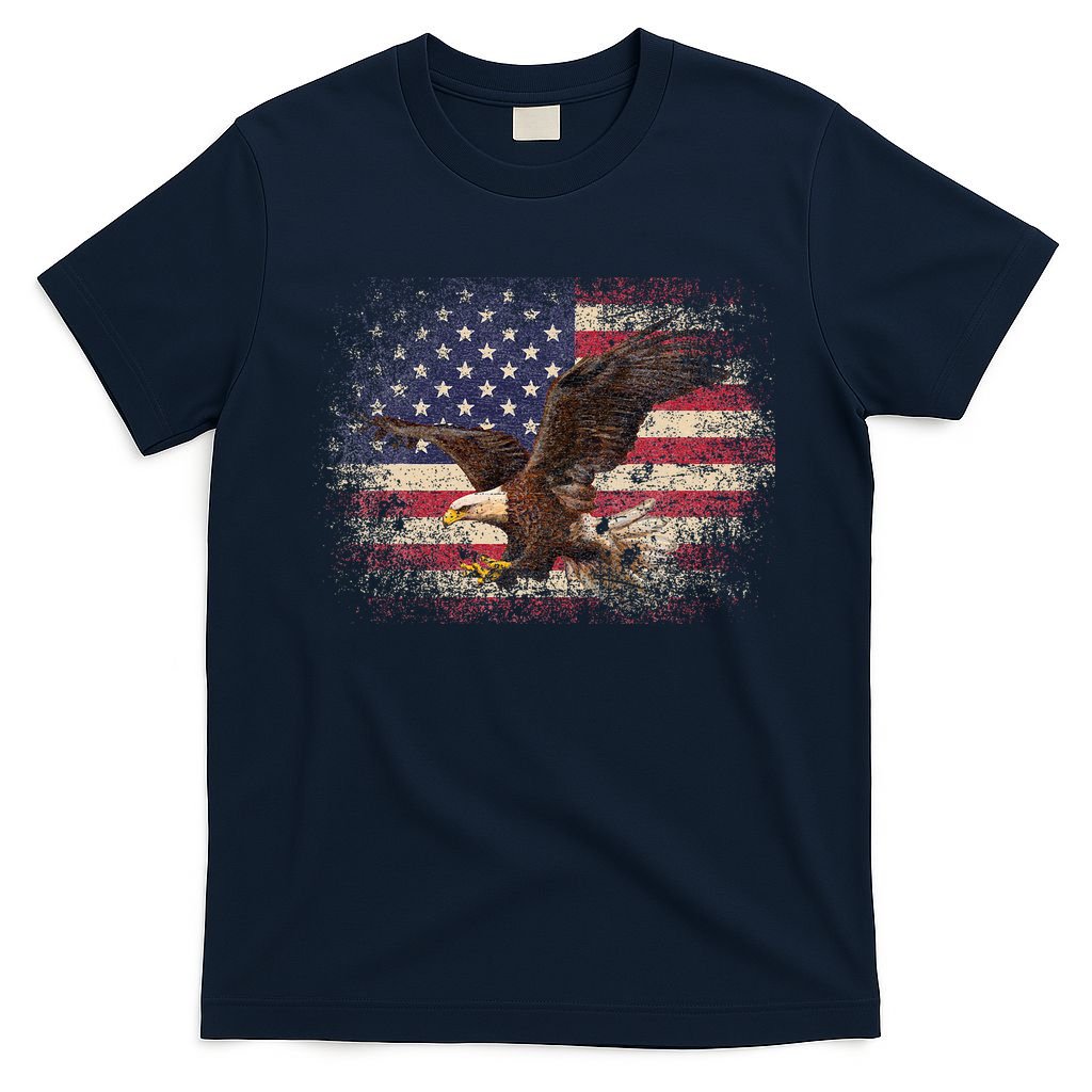 Bald Eagle 4th Of July Christmas Gift American Flag Country T-Shirt