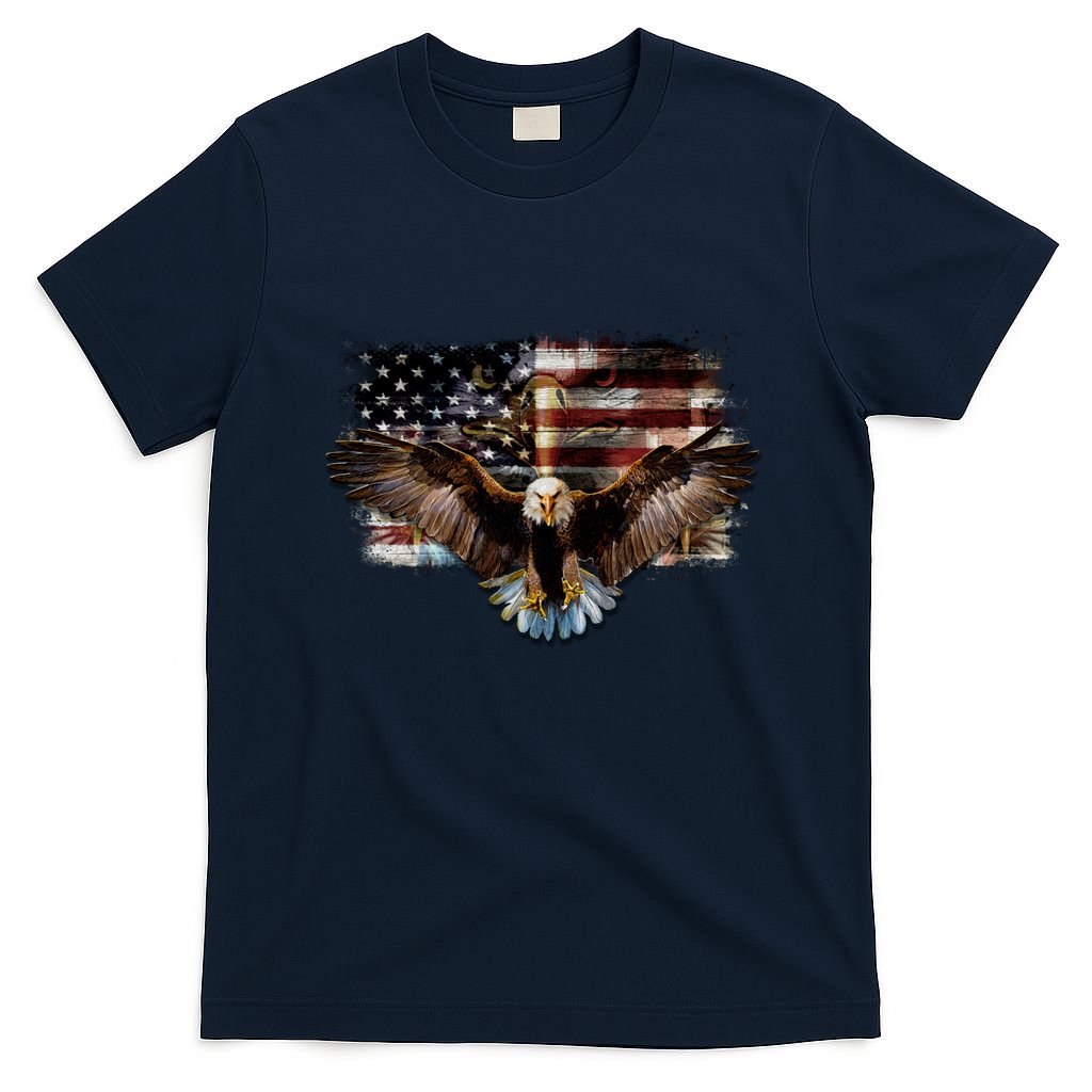 Bald Eagle 4th Of July American Usa Flag Eagle Patriotic T-Shirt