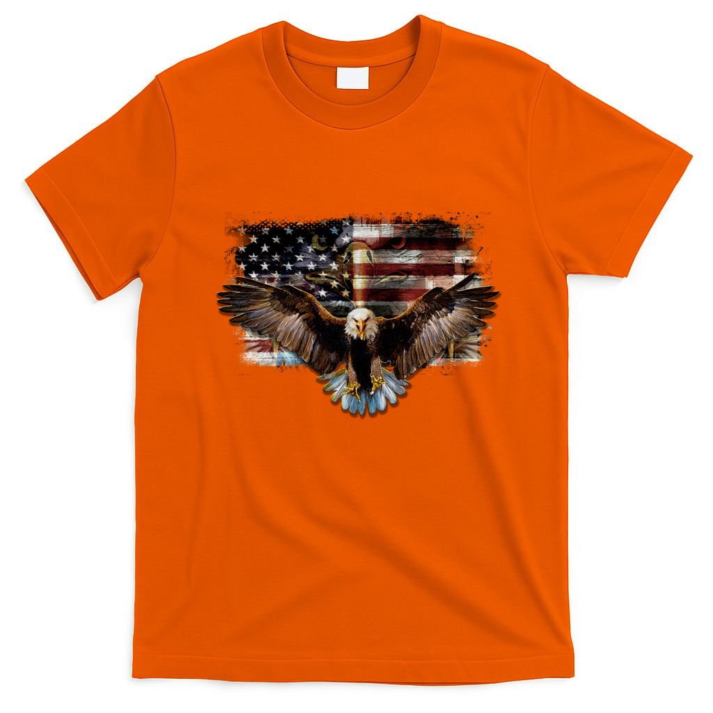 Bald Eagle 4th Of July American Usa Flag Eagle Patriotic T-Shirt