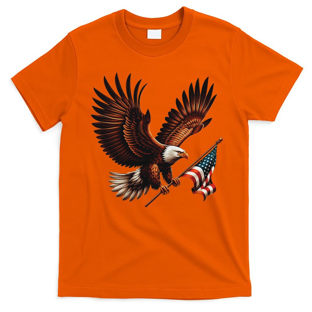 Bald Eagle American Flag 4th Of July Patriotic Man Woman T-Shirt