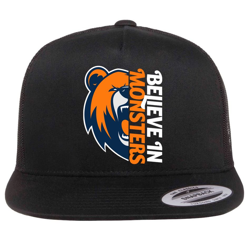 Believe In Monsters Chicago Football Flat Bill Trucker Hat