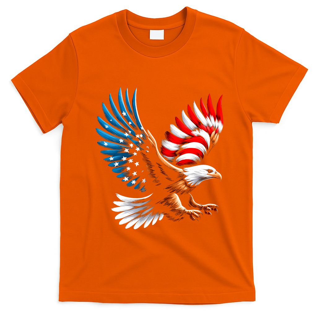 Bald Eagle & Patriotic American Flag 4th Of July T-Shirt
