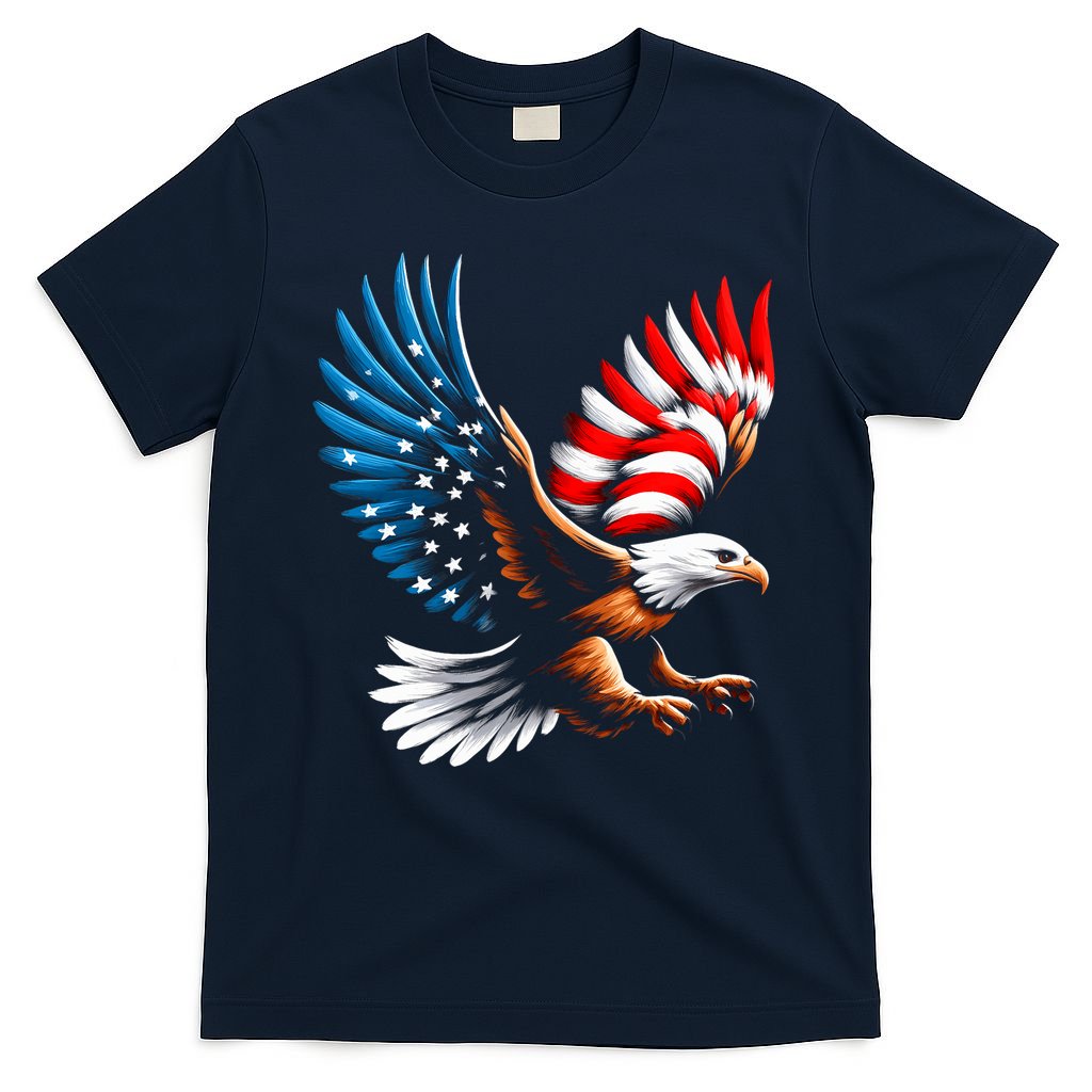 Bald Eagle & Patriotic American Flag 4th Of July T-Shirt