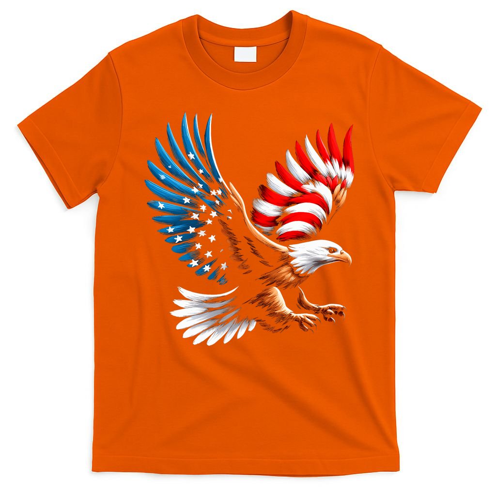 Bald Eagle & Patriotic American Flag 4th Of July T-Shirt