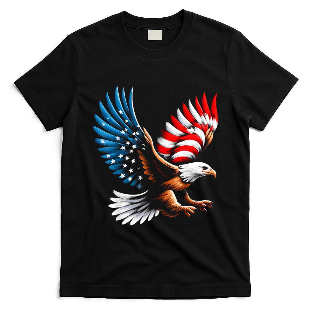 Bald Eagle & Patriotic American Flag 4th Of July T-Shirt