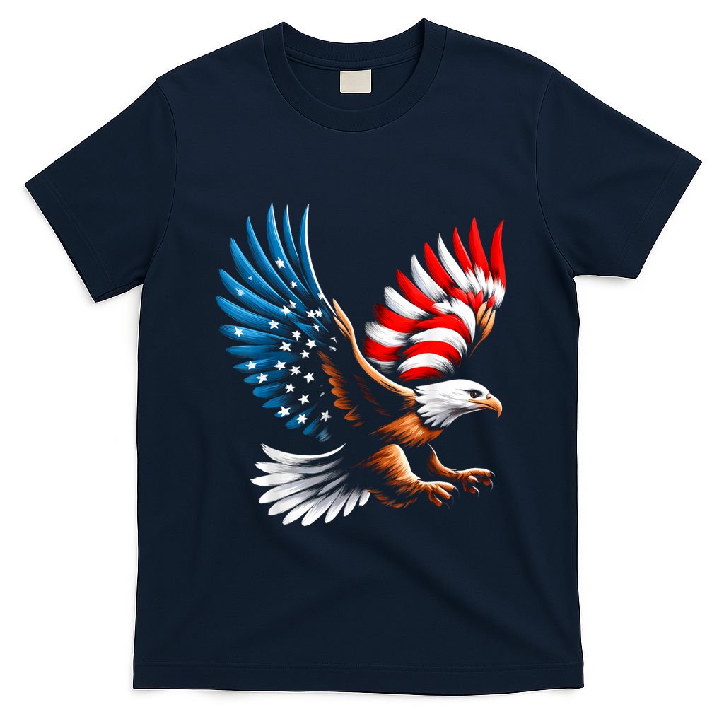 Bald Eagle & Patriotic American Flag 4th Of July T-Shirt