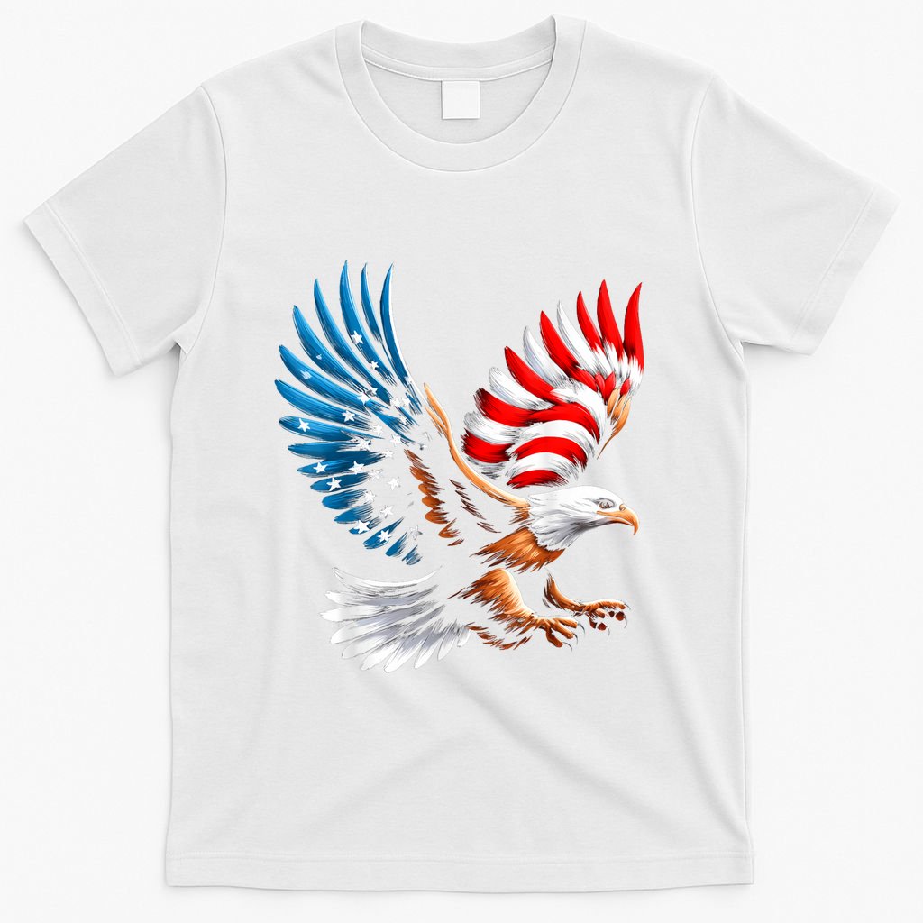 Bald Eagle & Patriotic American Flag 4th Of July T-Shirt