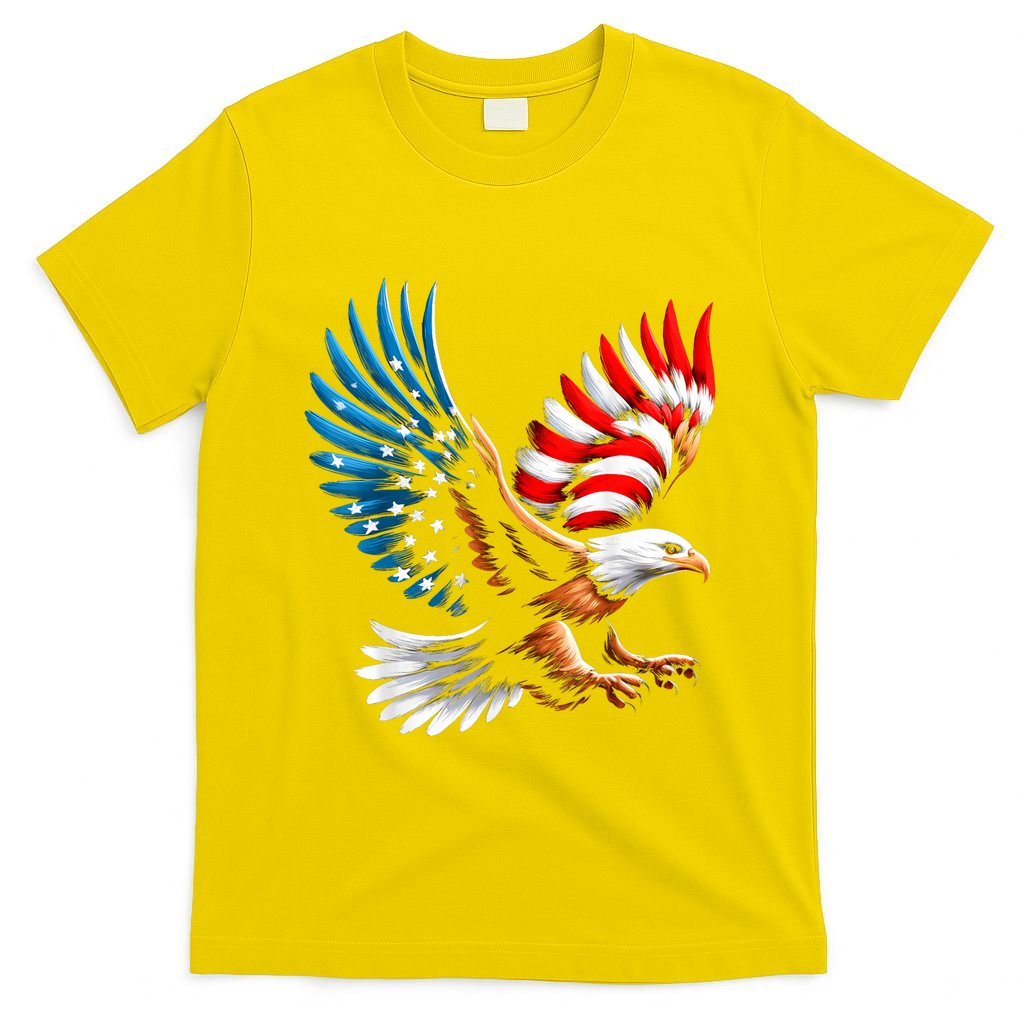 Bald Eagle & Patriotic American Flag 4th Of July T-Shirt