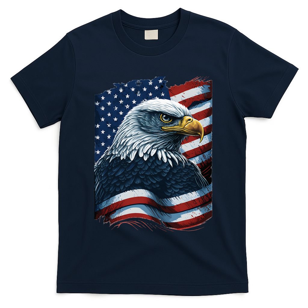 Bald Eagle Proud Patriotic American US Flag 4th Of July T-Shirt