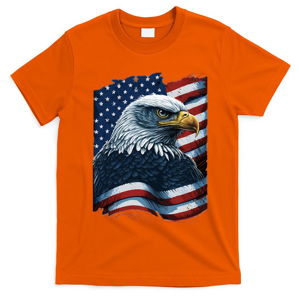 Bald Eagle Proud Patriotic American US Flag 4th Of July T-Shirt