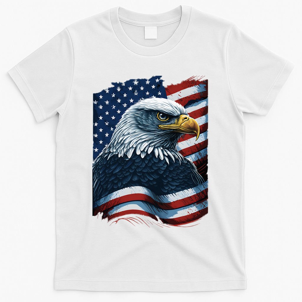 Bald Eagle Proud Patriotic American US Flag 4th Of July T-Shirt