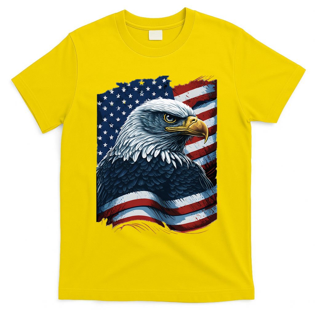 Bald Eagle Proud Patriotic American US Flag 4th Of July T-Shirt