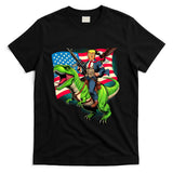 Bald Eagle Us Flag Trump Riding A Trex T-Shirt