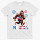 Bigfoot Fireworks 4th Of July Men Sasquatch American Flag T-Shirt