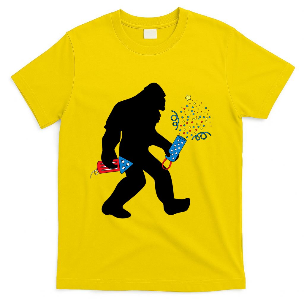 Bigfoot Fireworks 4th of July Bigfoot America  T-Shirt