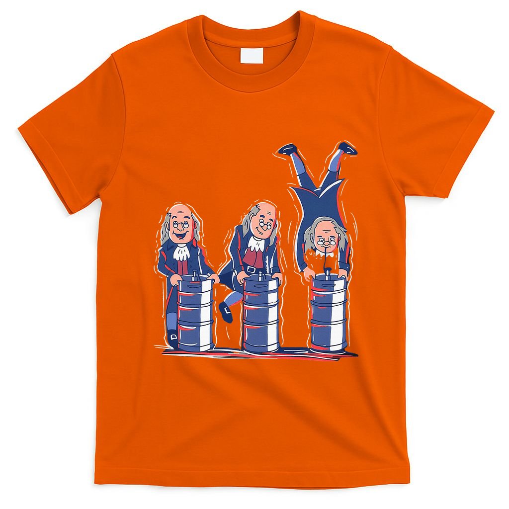 Benjamin Franklin Keg Stand Funny T-Shirt