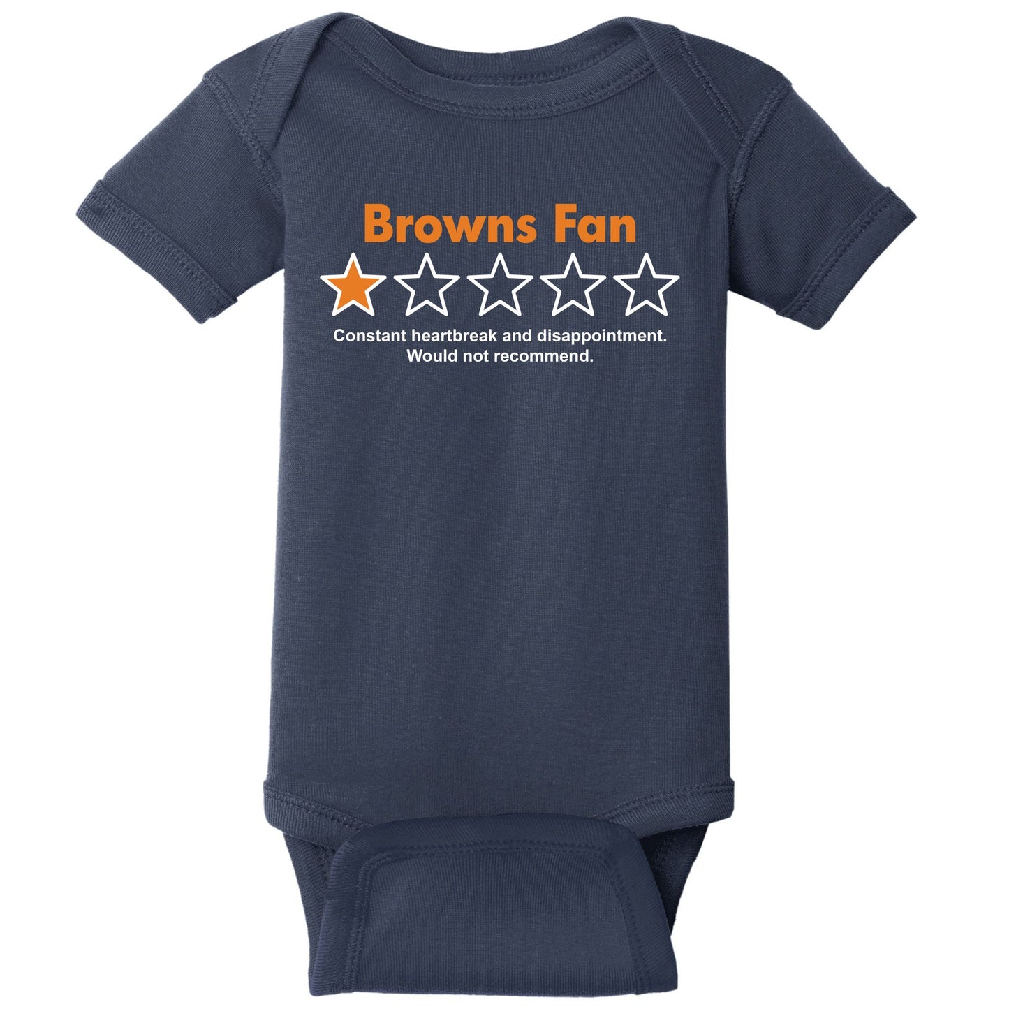 Browns Fan Would Not Recommend Disappointment Funny Football Baby Bodysuit