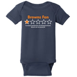 Browns Fan Would Not Recommend Disappointment Funny Football Baby Bodysuit