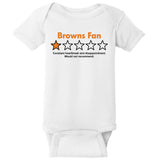 Browns Fan Would Not Recommend Disappointment Funny Football Baby Bodysuit