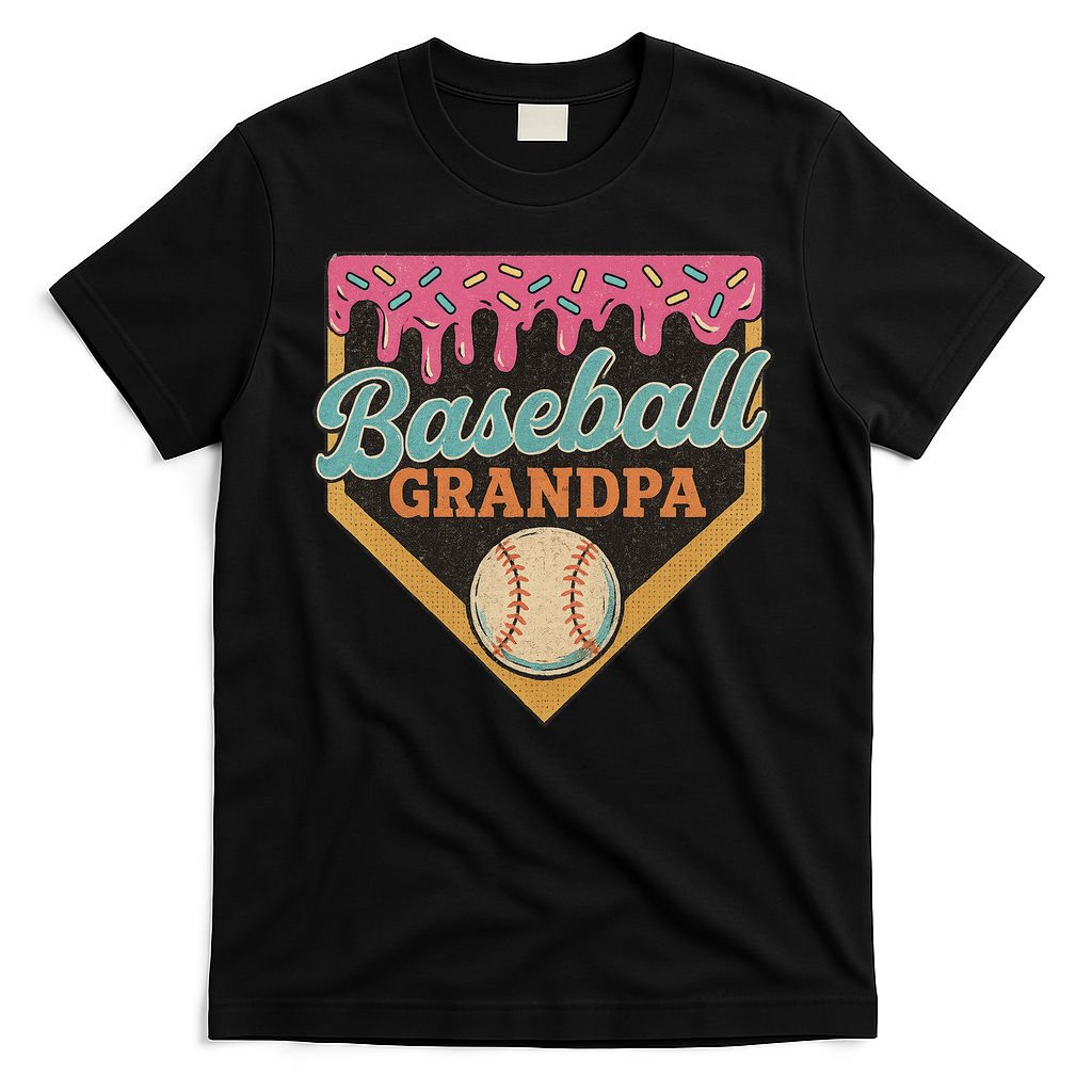 Baseball Grandpa Ice Cream Drip T-Shirt