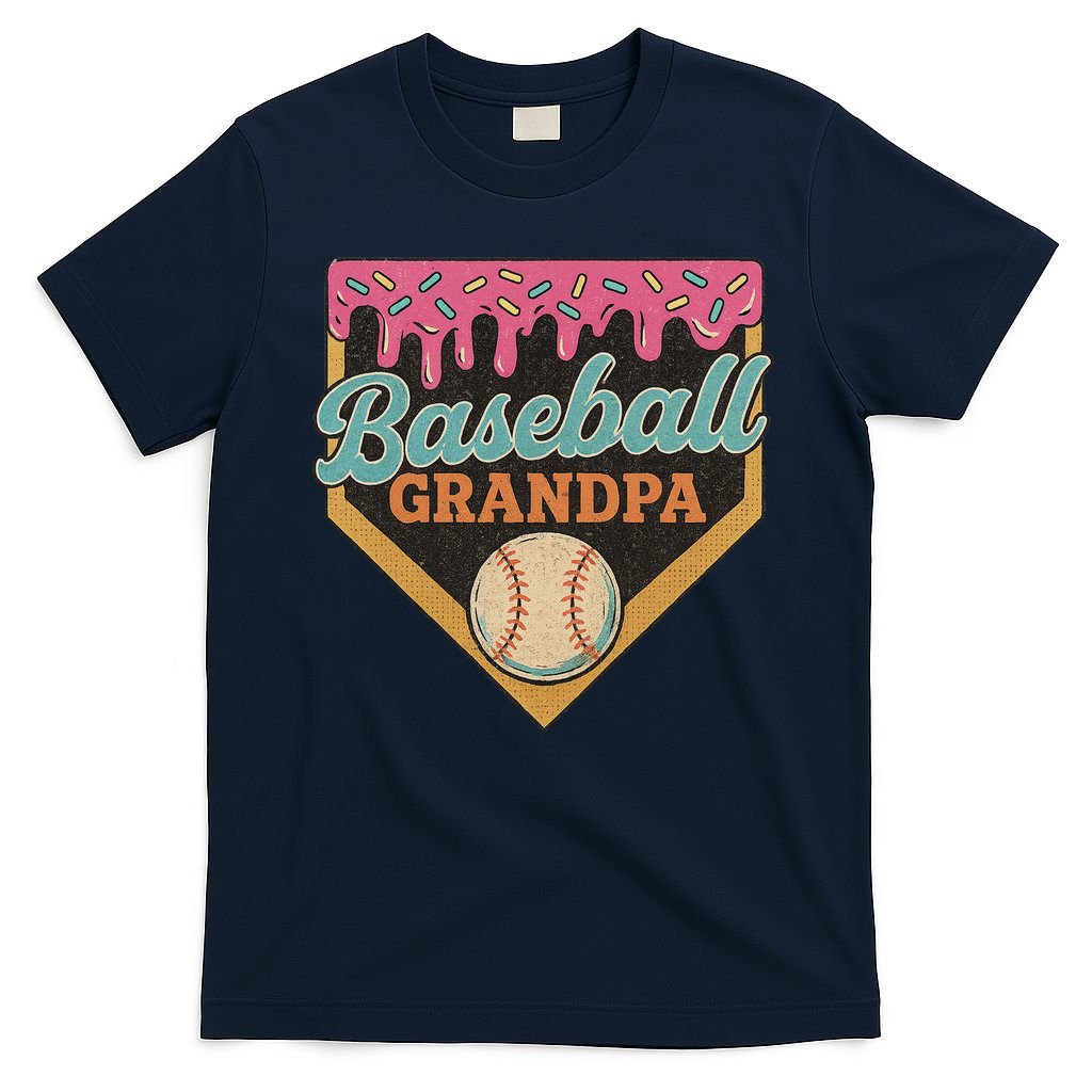 Baseball Grandpa Ice Cream Drip T-Shirt
