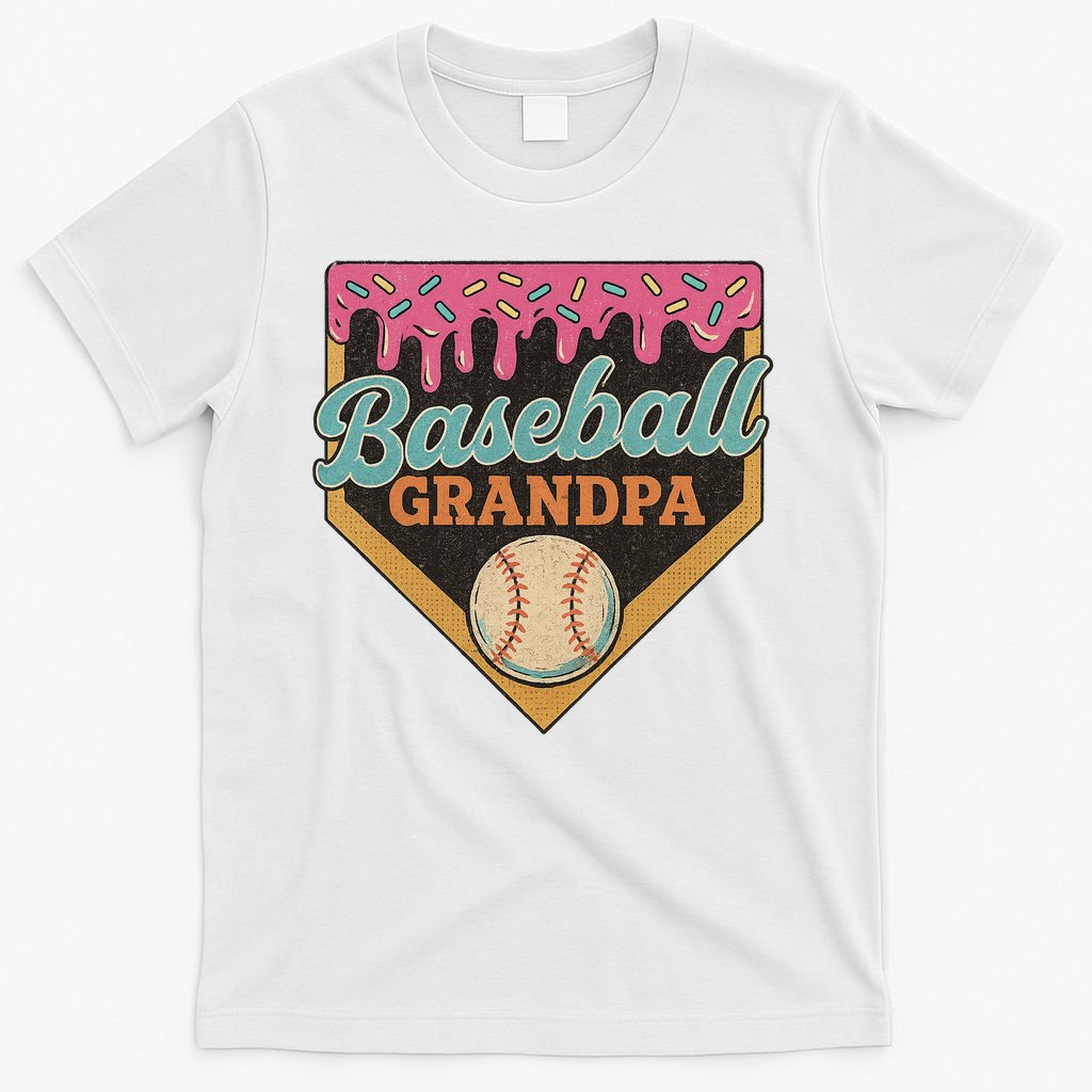 Baseball Grandpa Ice Cream Drip T-Shirt