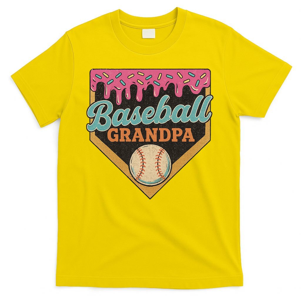 Baseball Grandpa Ice Cream Drip T-Shirt