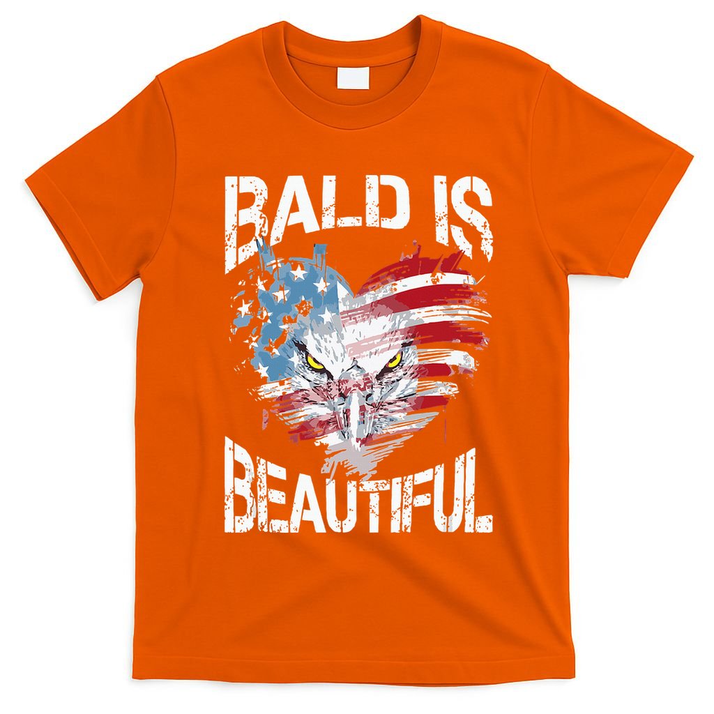 Bald Is Beautiful 4th Of July Independence Day America Eagle T-Shirt