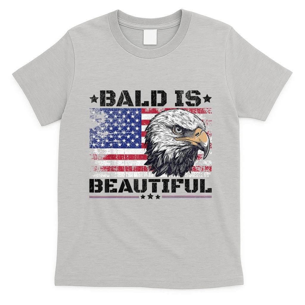 Bald Is Beautiful 4th Of July Independence Day America Eagle T-Shirt