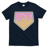 Baseball Ice Cream Dripping Baseball Home Plate Drip T-Shirt